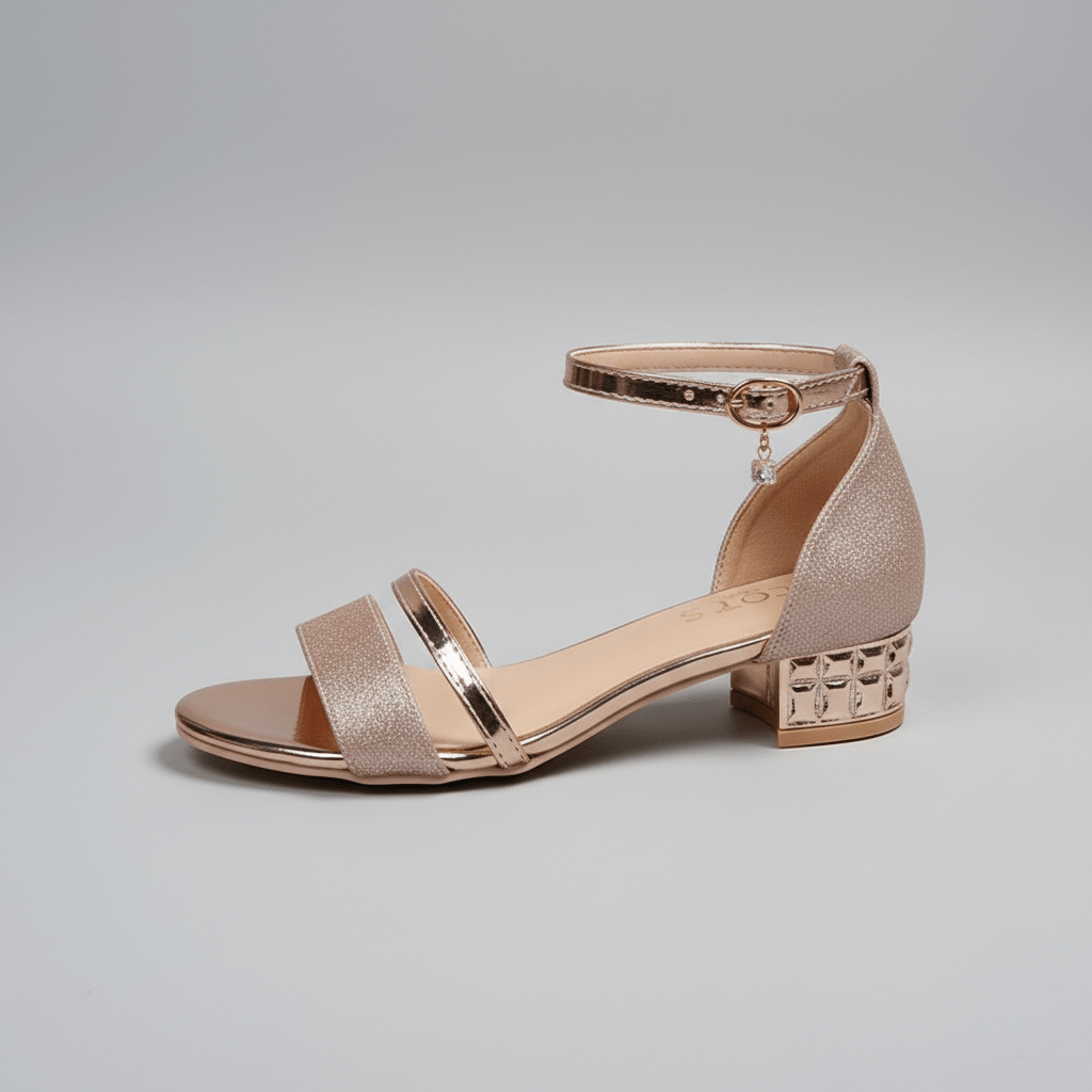 Abigail Block Heel Sandals with Ankle Strap and Open Toe