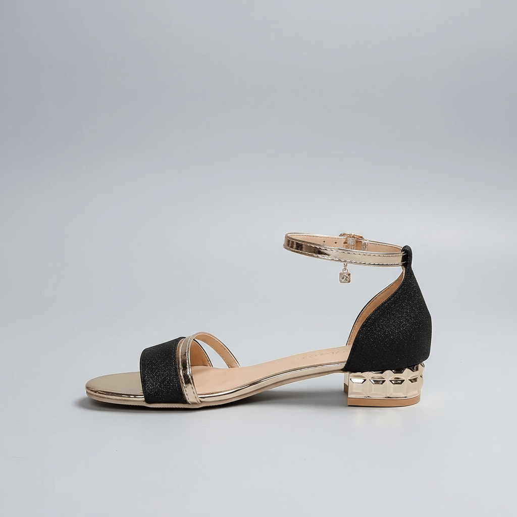 Abigail Block Heel Sandals with Ankle Strap and Open Toe