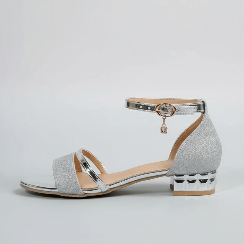Abigail Block Heel Sandals with Ankle Strap and Open Toe