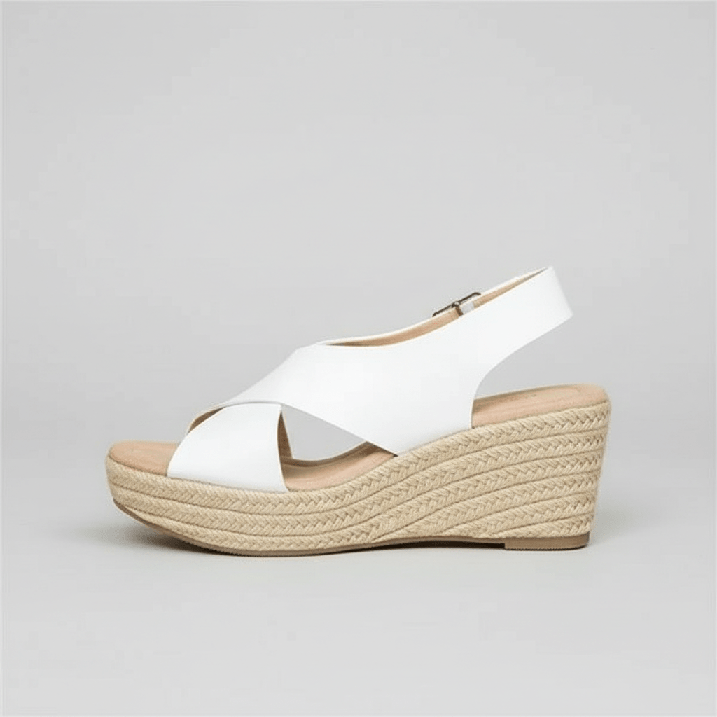 Adriana Platform Espadrille Sandals with Cross Straps