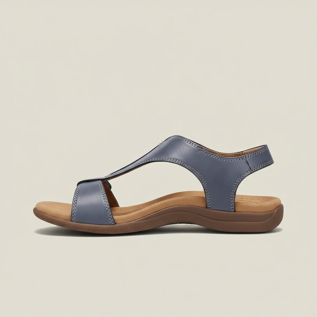 Amabel T Strap Sandals Hook and Loop Comfort Sandals