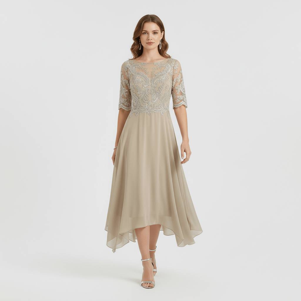Aurora Elegant Lace Wedding Guest Dress