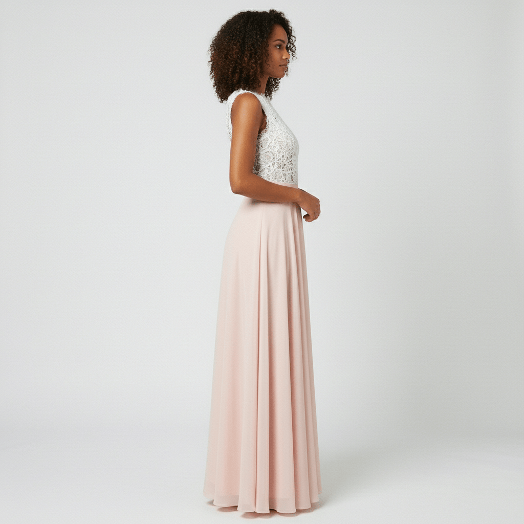 Beatrice Sleeveless Lace Maxi Dress for Women with Round Neck