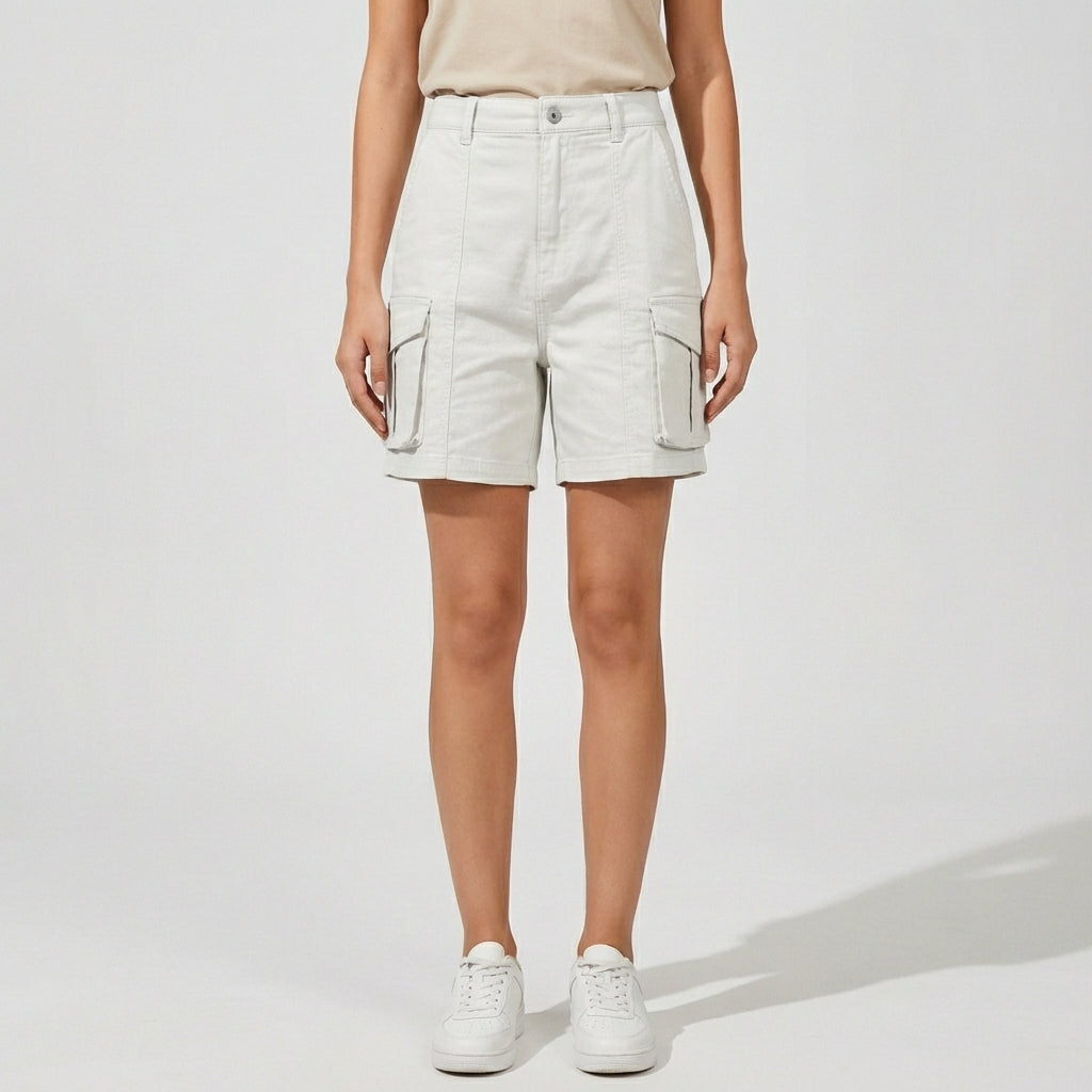 Bruna High Waist Cargo Shorts Multi Pocket Utility Fit