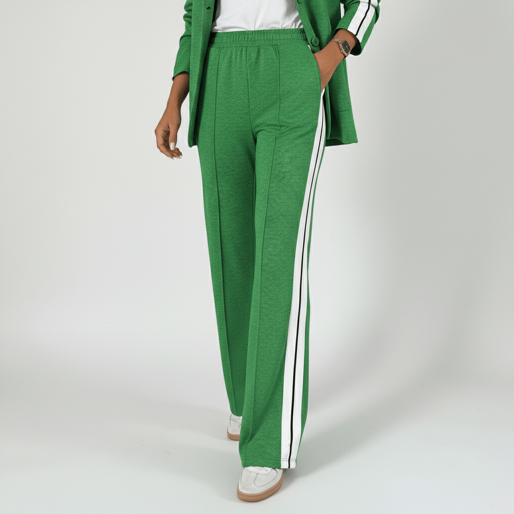Caitlin Two Piece Set Blazer and Wide Leg Stripe Pants