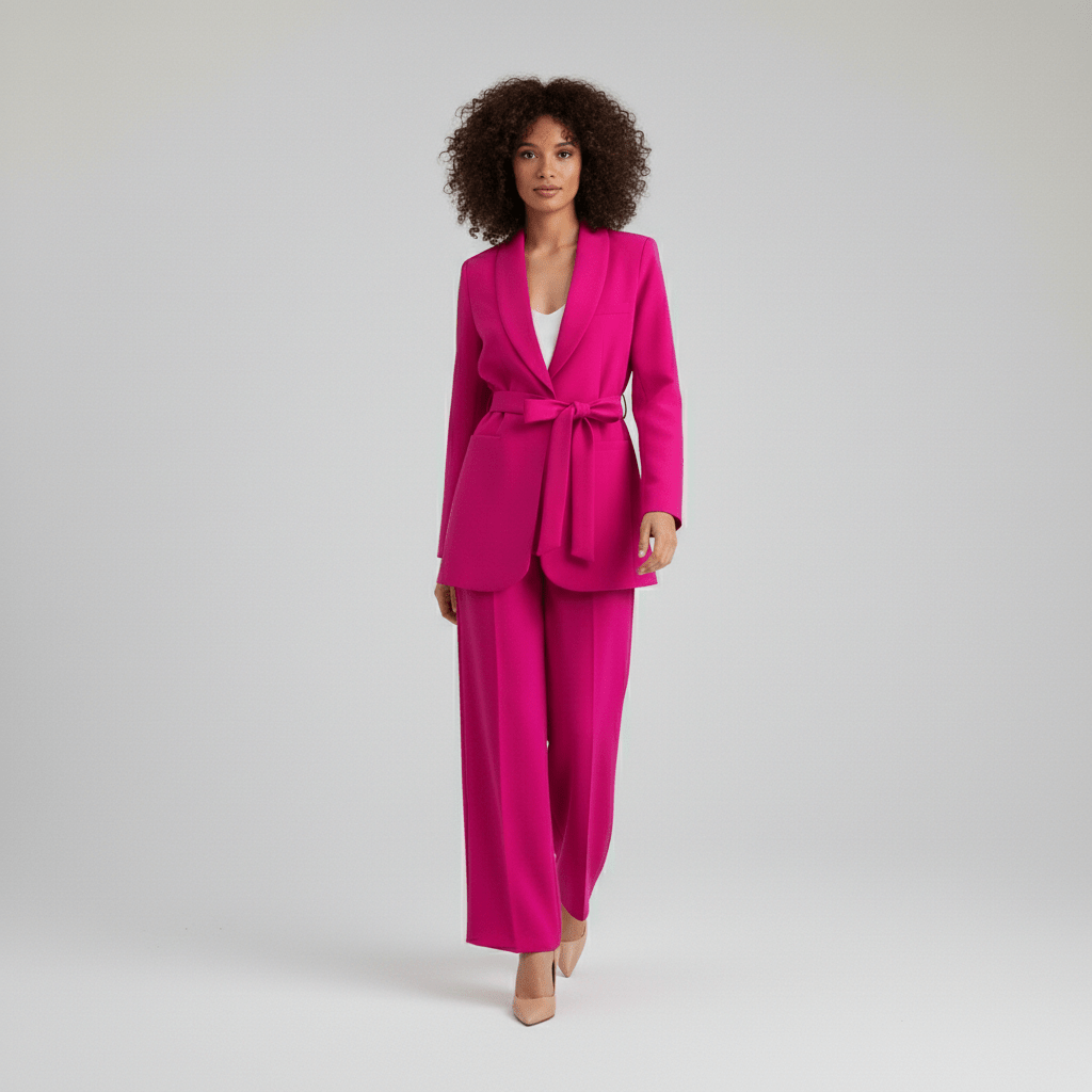 Celestine Two Piece Set Belted Blazer and Wide Leg Pants