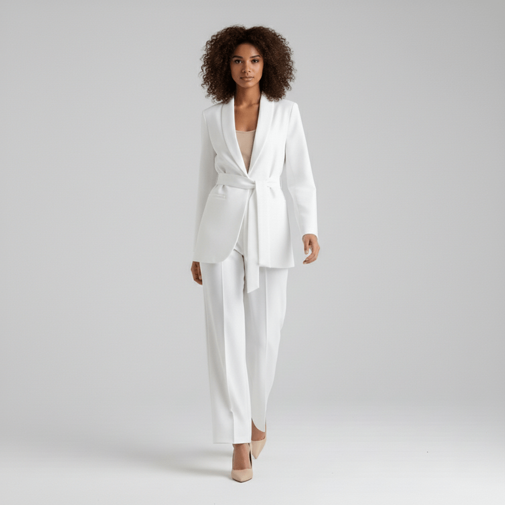 Celestine Two Piece Set Belted Blazer and Wide Leg Pants