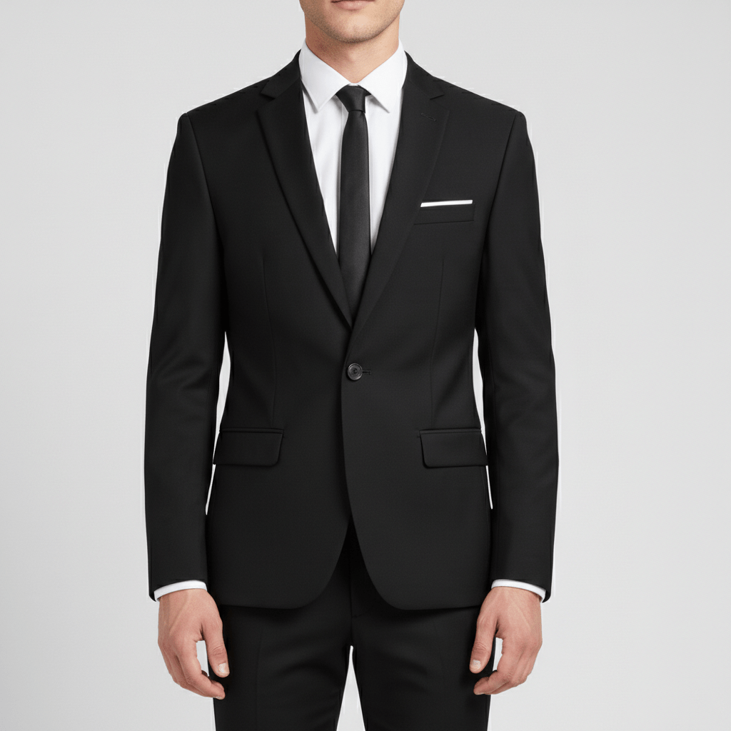 Clayton Single Button Blazer with Notch Lapel and Tailored Fit