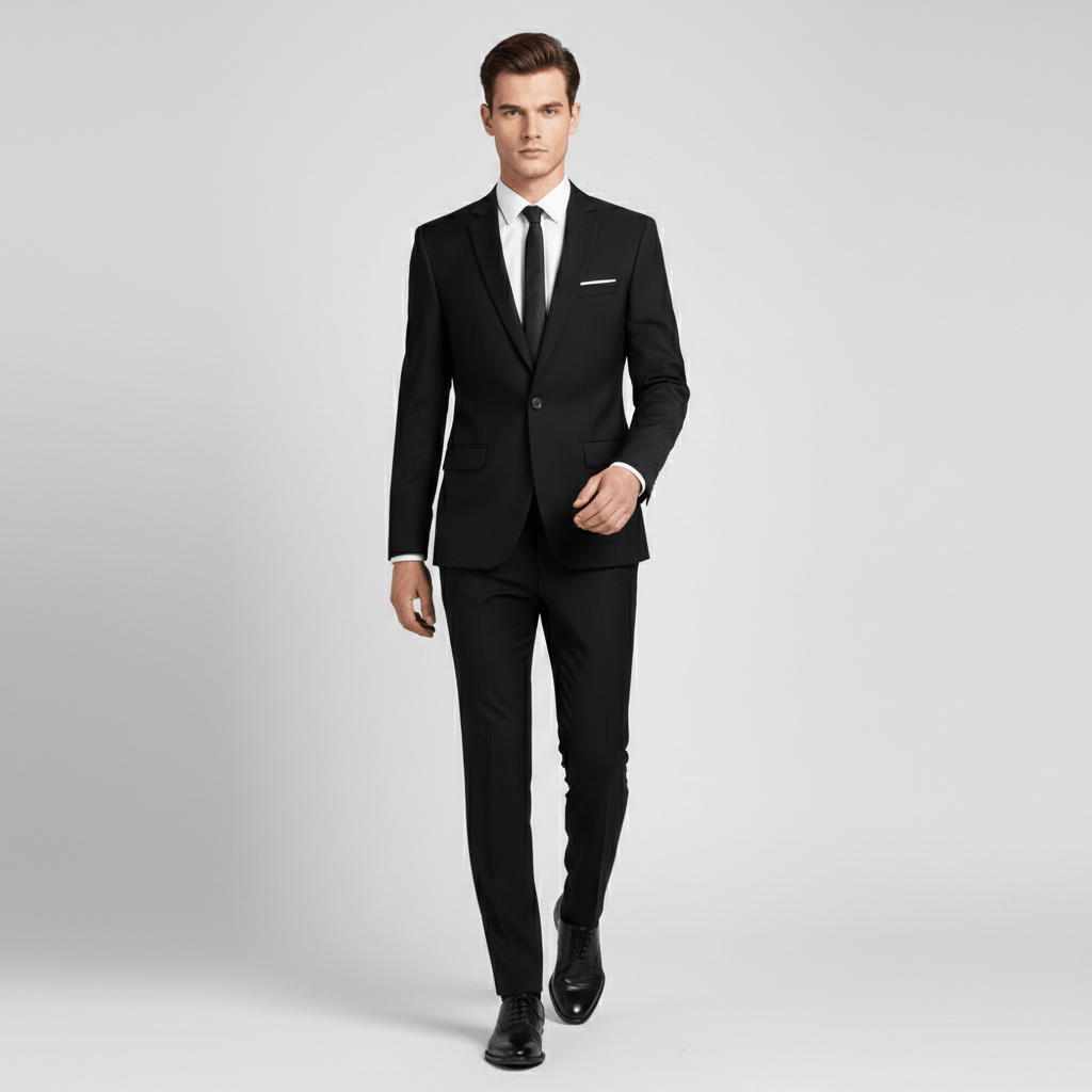 Clayton Single Button Blazer with Notch Lapel and Tailored Fit