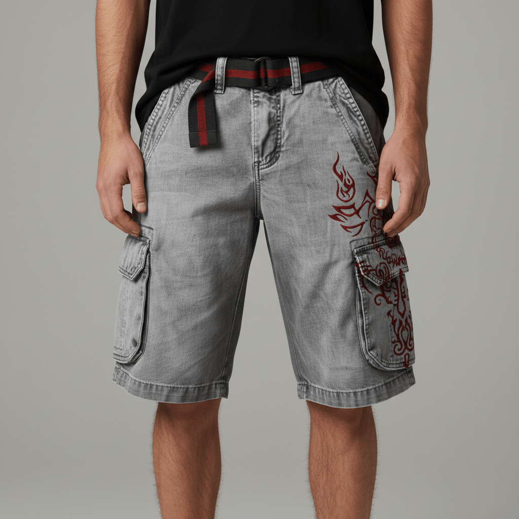 Colin Cargo Shorts with Side Slip Pockets and Belt Loops