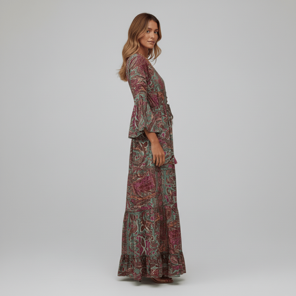 Connie Paisley Print Maxi Dress for Women