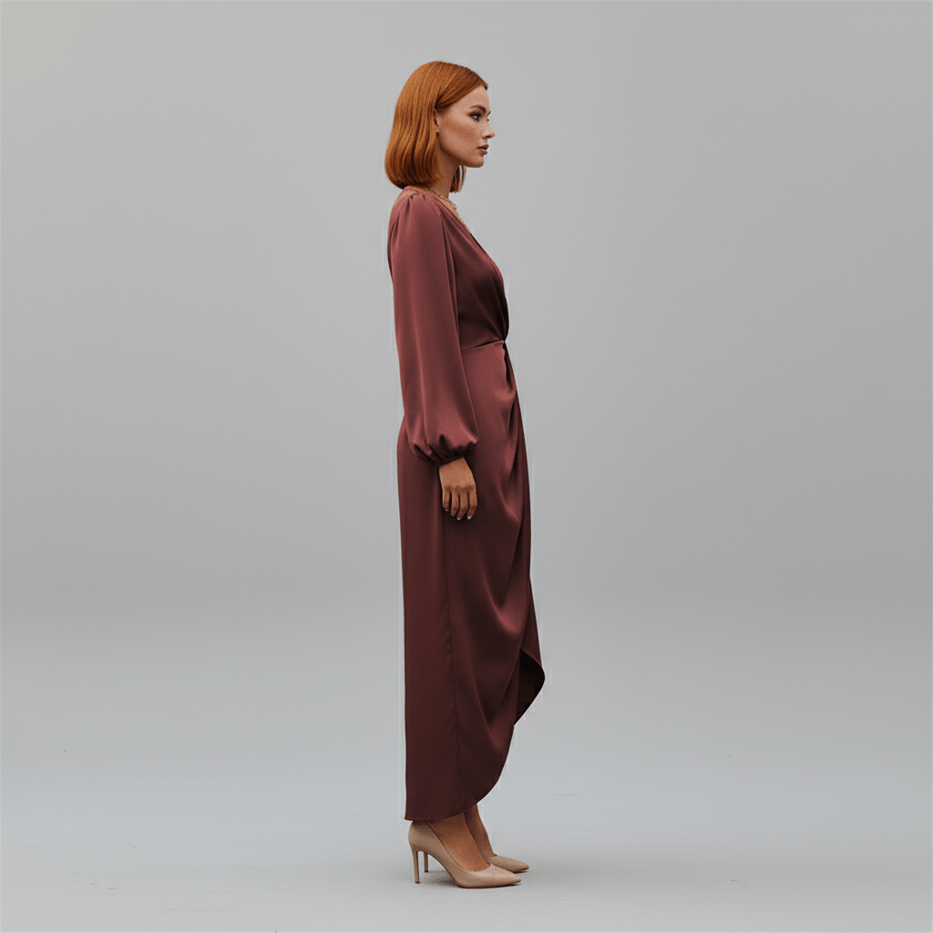 Dana Elegant Wrap Style Midi Dress