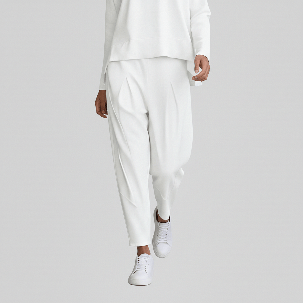 Delphine Two Piece Set Round Neck Top and Relaxed Fit Pants