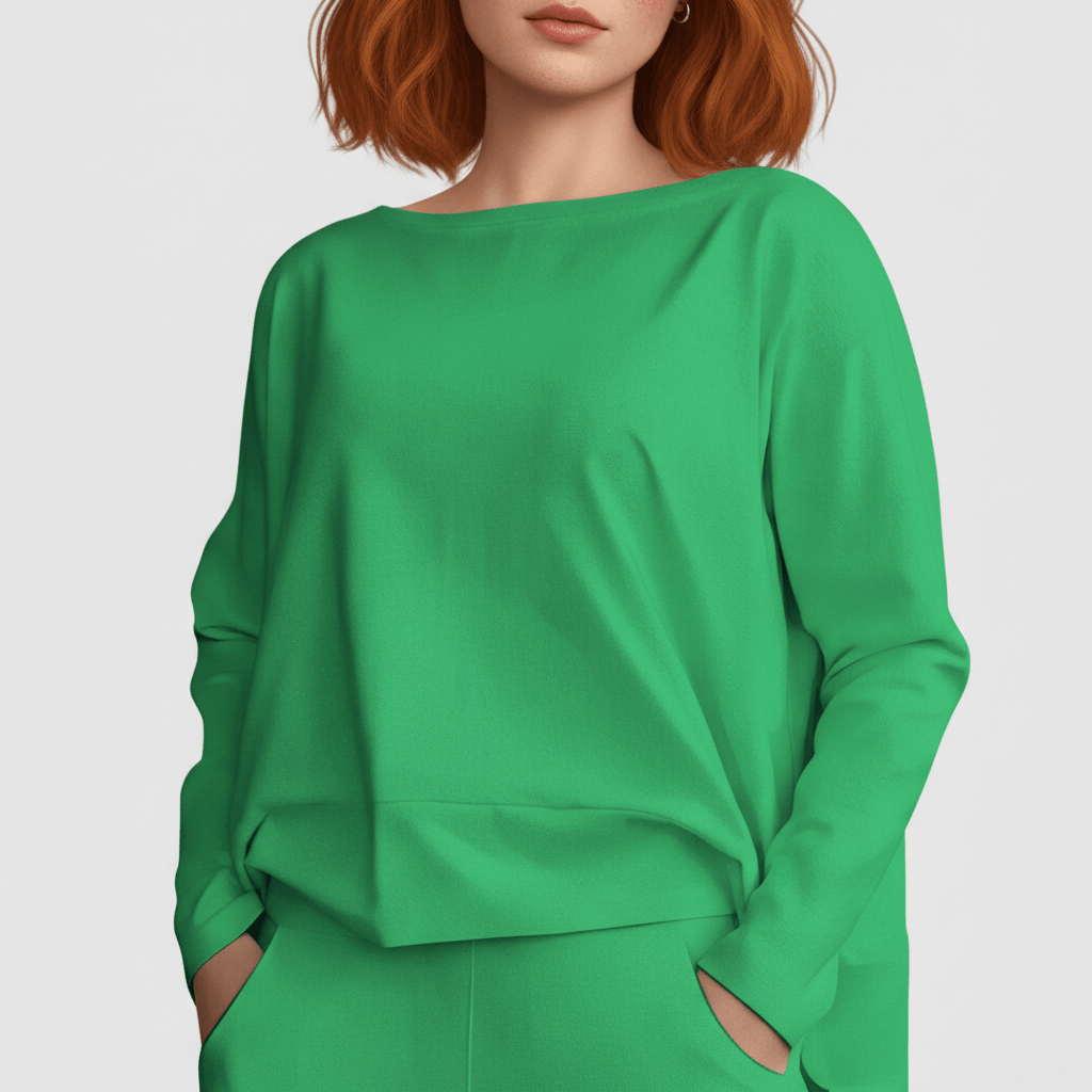 Delphine Two Piece Set Round Neck Top and Relaxed Fit Pants