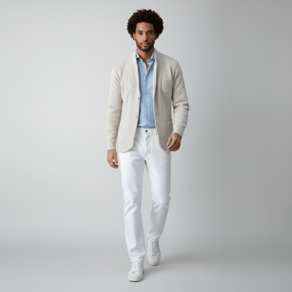 Emerson Stand Collar Blazer with Button Front and Patch Pockets