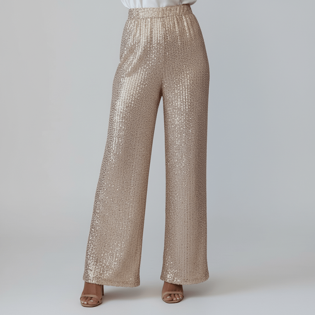 Estella Two Piece Set Sequin Blazer and Wide Leg High Waist Pants