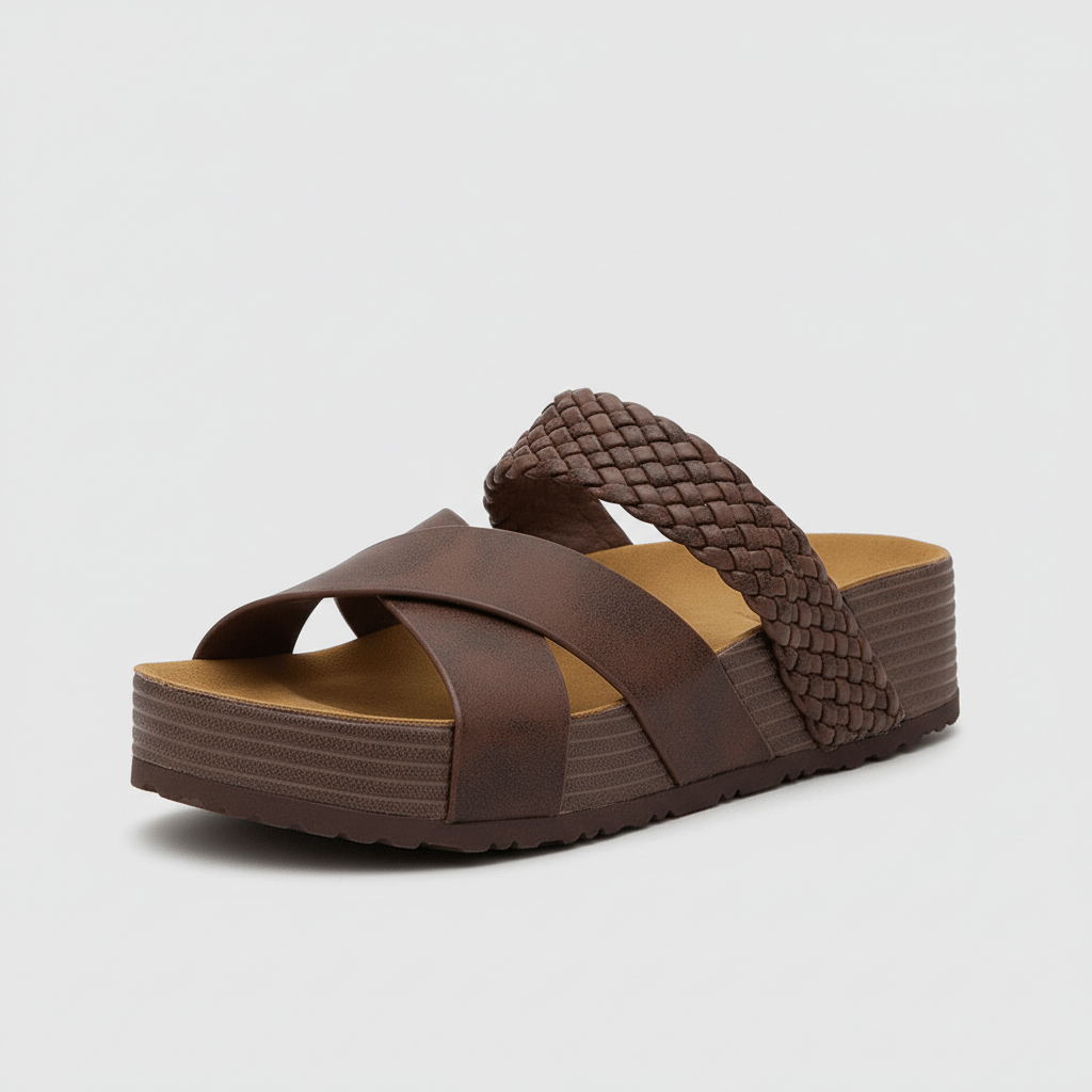 Felicity Cross Strap Platform Sandals Slip On Sandals