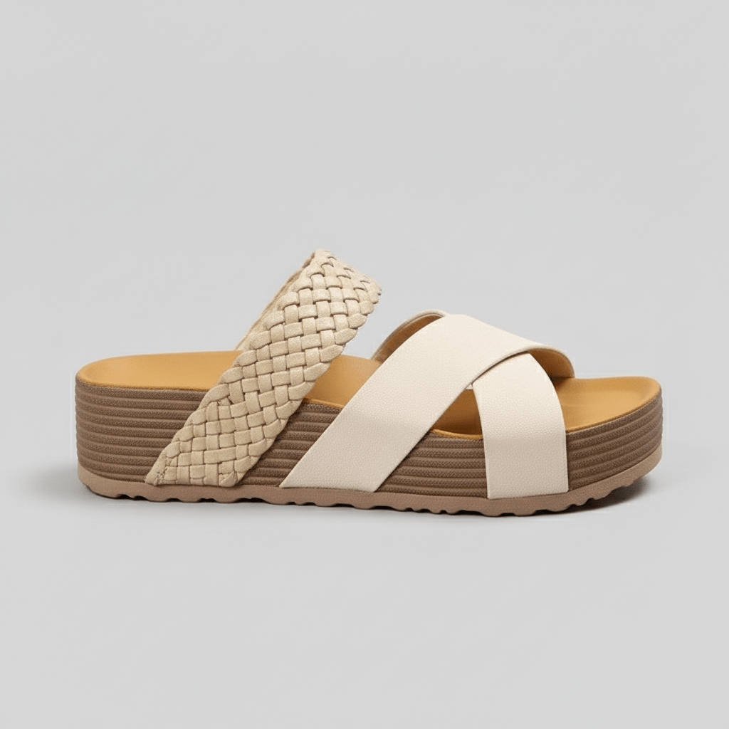 Felicity Cross Strap Platform Sandals Slip On Sandals