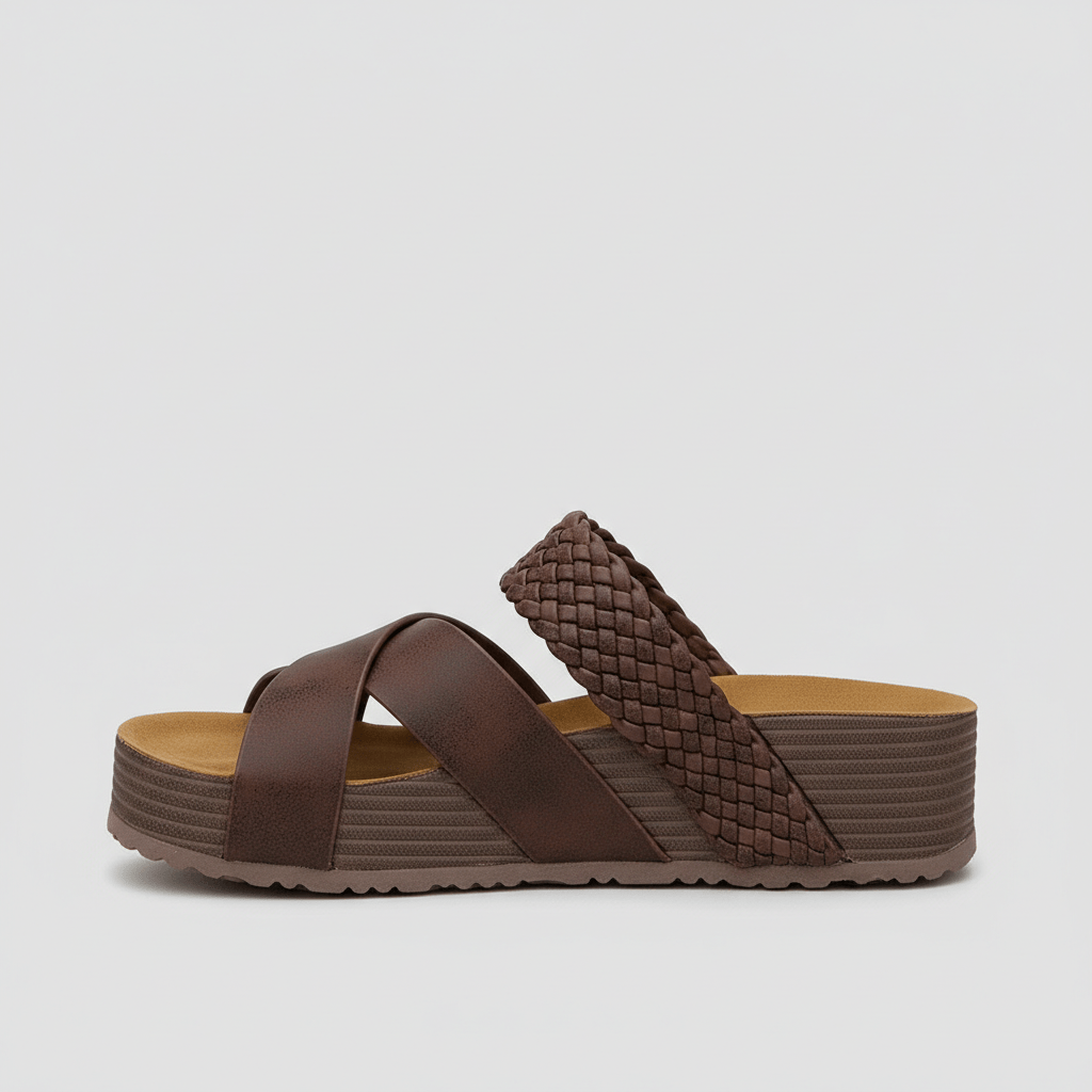 Felicity Cross Strap Platform Sandals Slip On Sandals