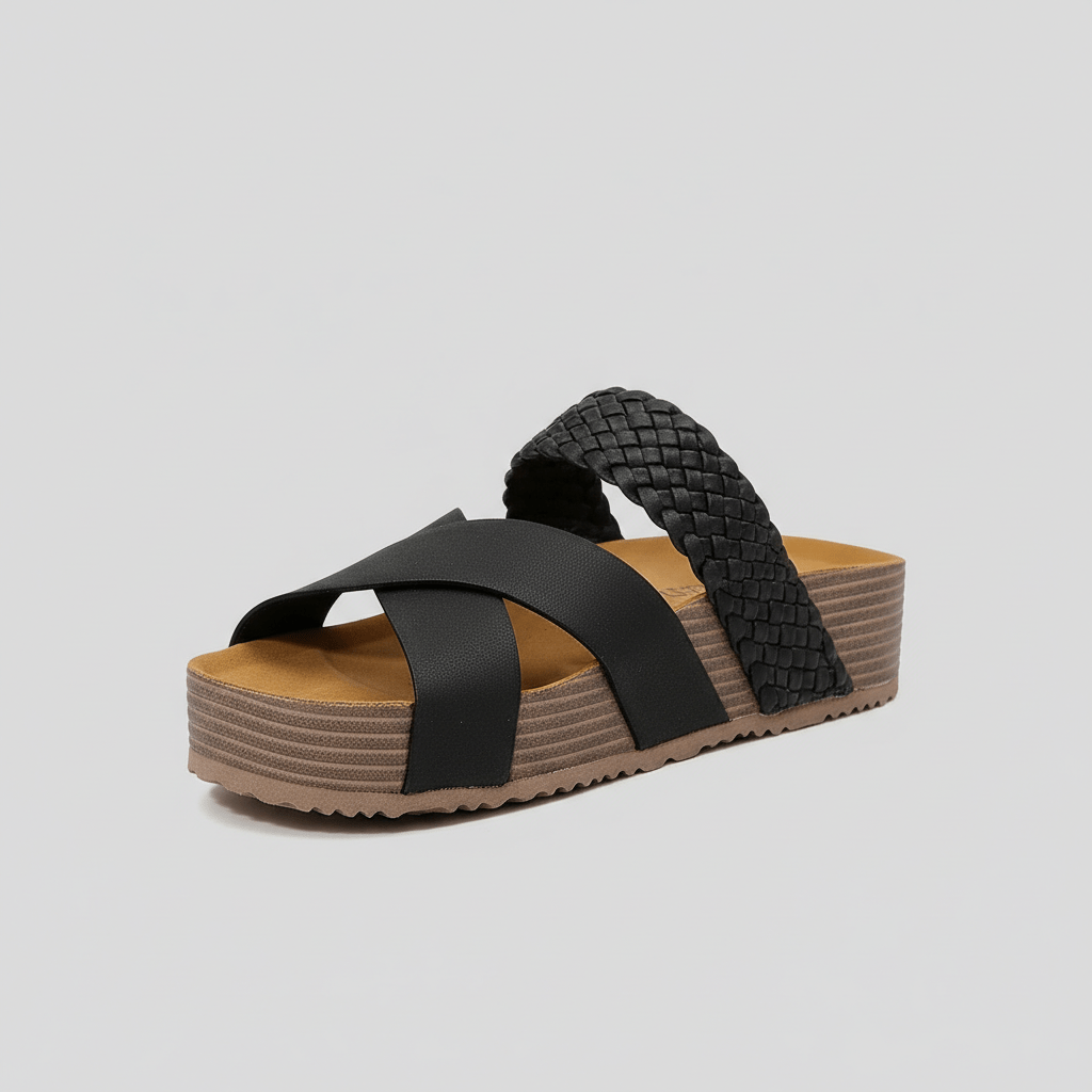 Felicity Cross Strap Platform Sandals Slip On Sandals