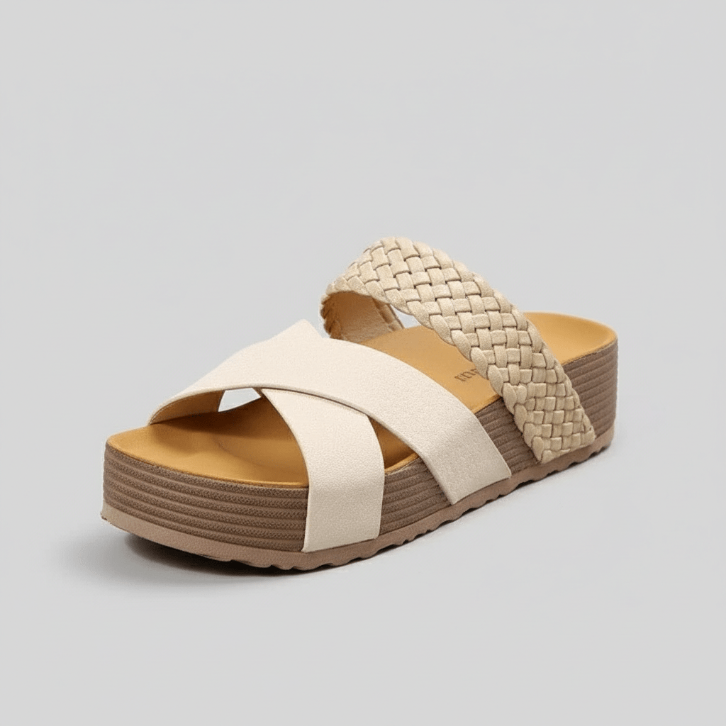 Felicity Cross Strap Platform Sandals Slip On Sandals