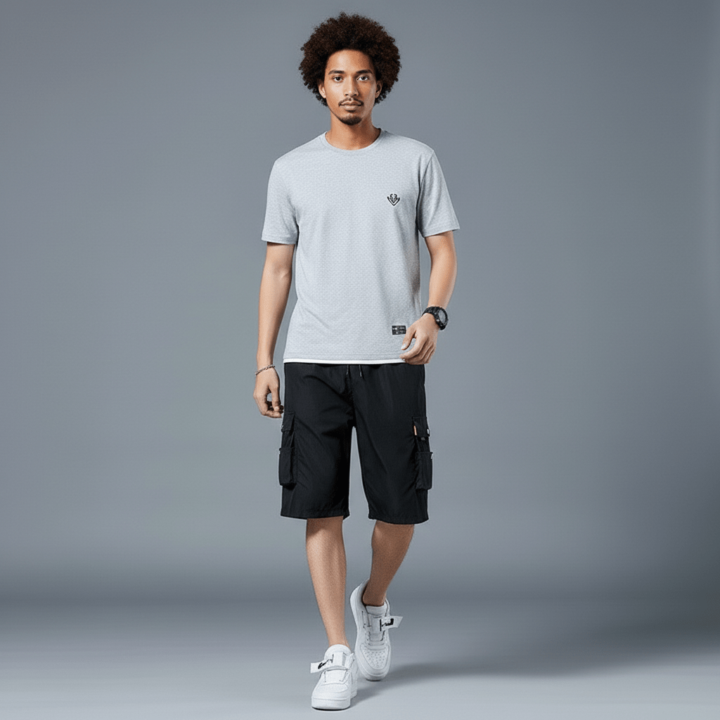 Gerard Drawstring Cargo Shorts with Side Slip Pockets