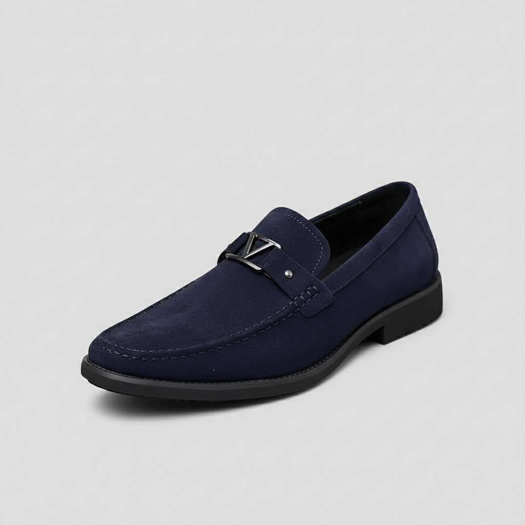 Giles Metal Accent Slip-On Loafers with Classic Sole