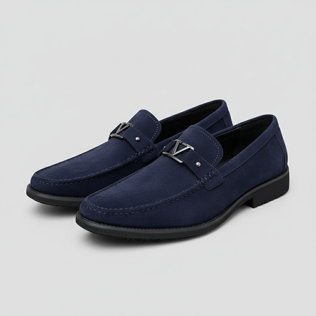 Giles Metal Accent Slip-On Loafers with Classic Sole