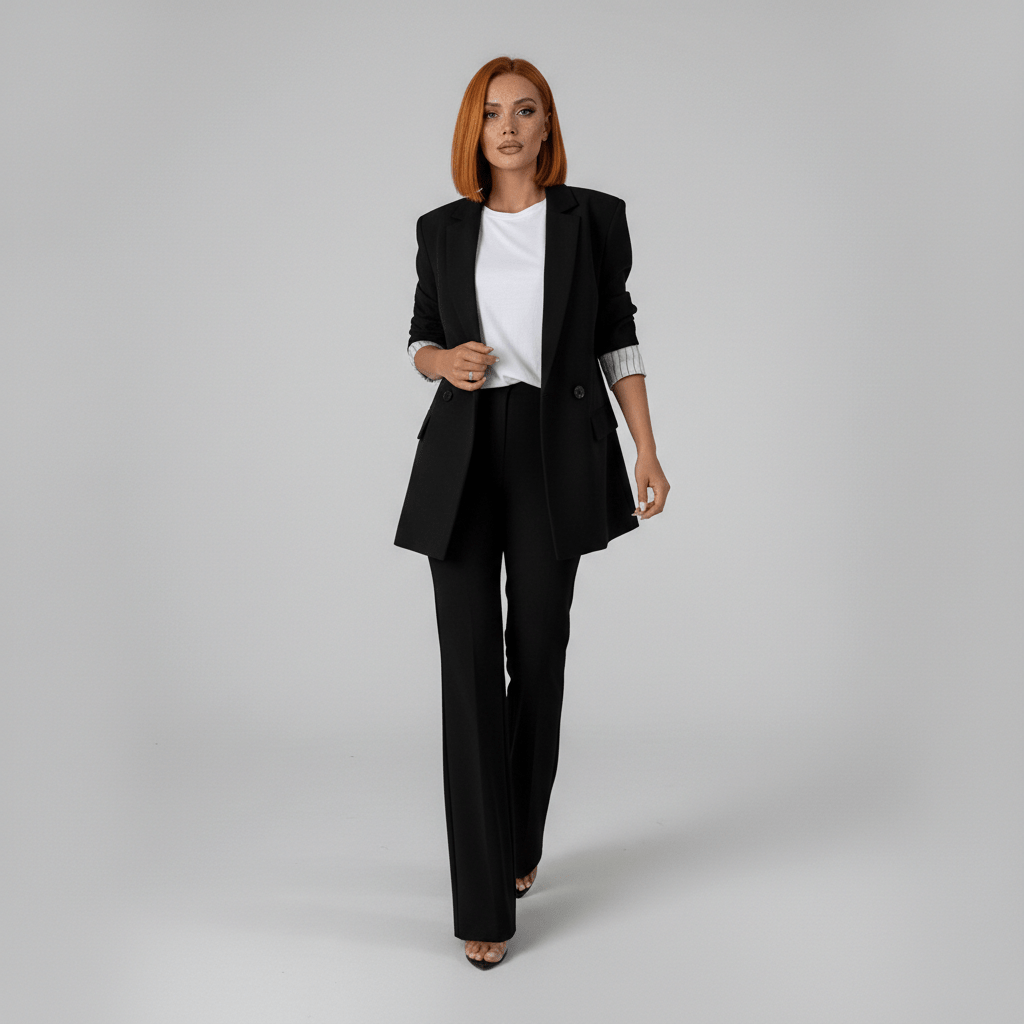 Hadley Two Piece Set Tailored Blazer and Wide Leg Pants