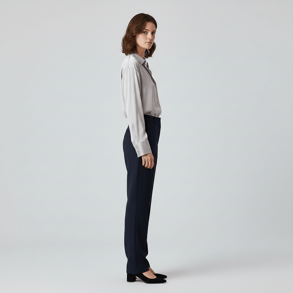 Hailey Button-Up Long Sleeve Blouse with Shirt Collar