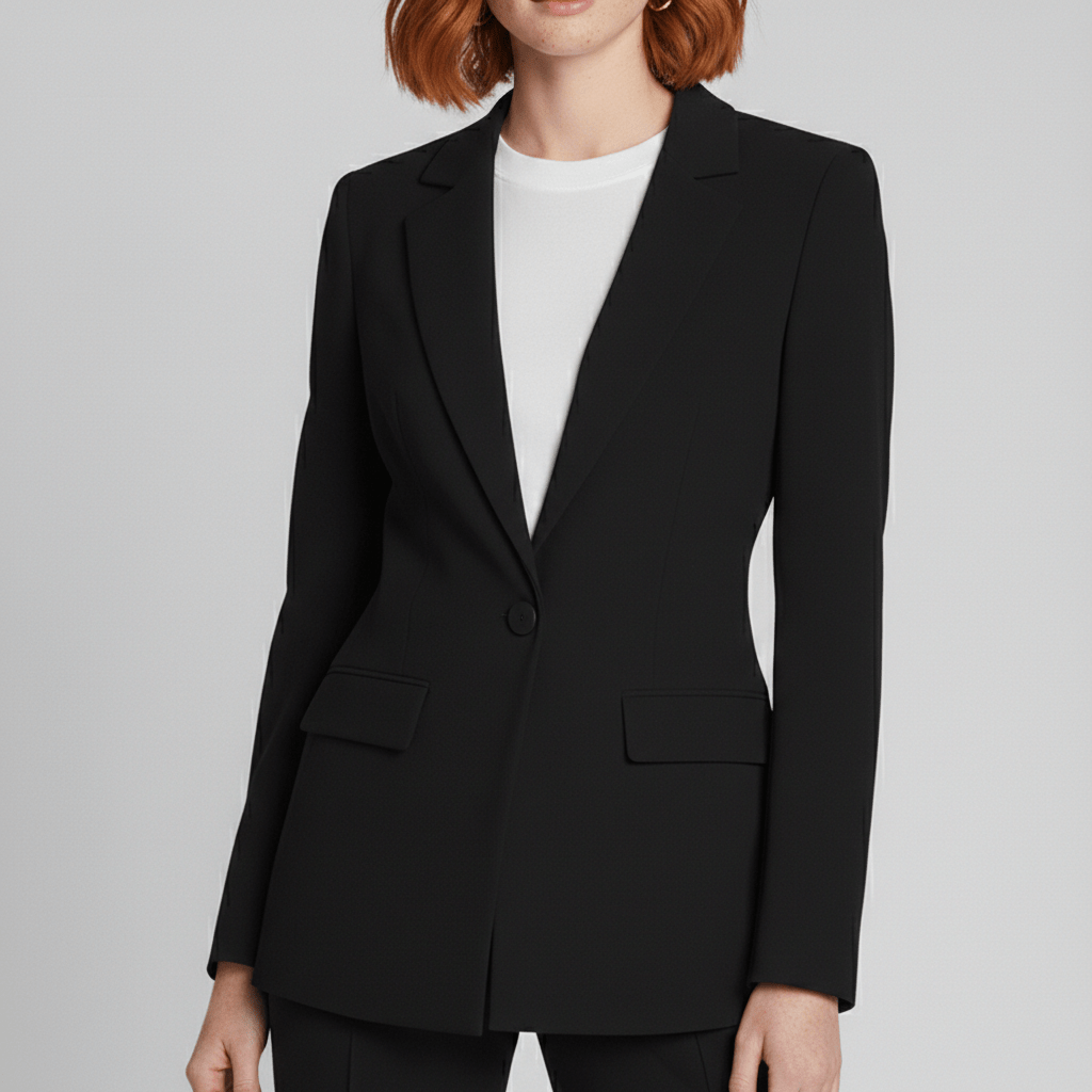 Irena Two Piece Set Deep V Blazer and Wide Leg Pants