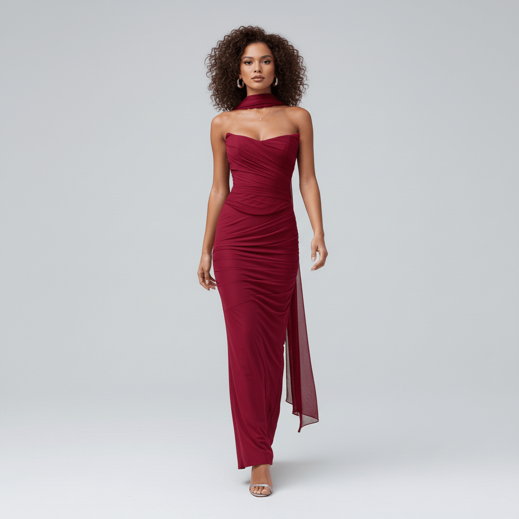 Jessa Strapless Ruched Two Piece Wedding Guest Dress