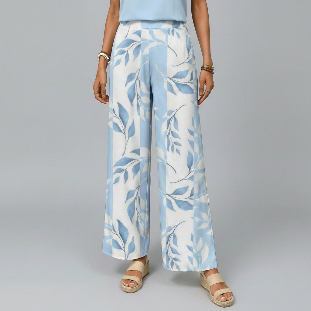 Jessica Two Piece Set Layered Top and Wide-Leg Pants