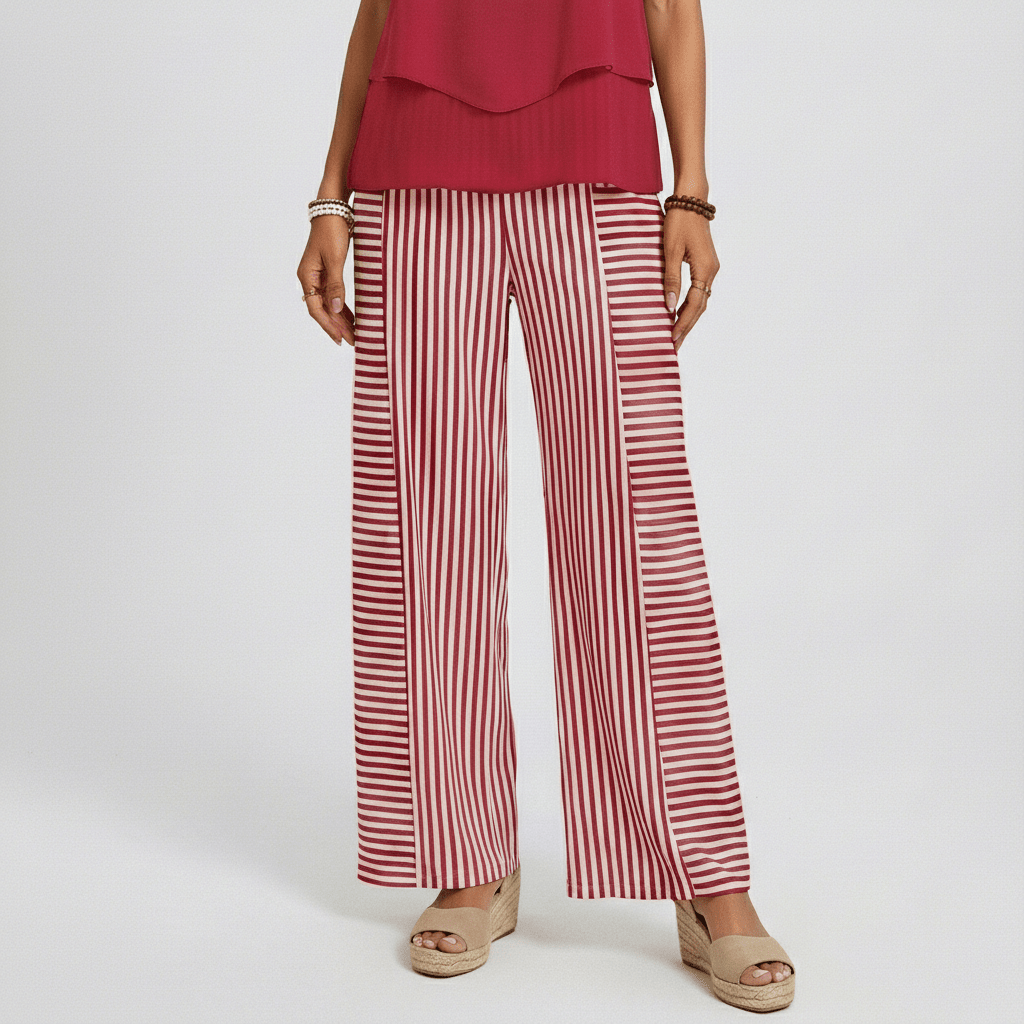 Jessica Two Piece Set Layered Top and Wide-Leg Pants