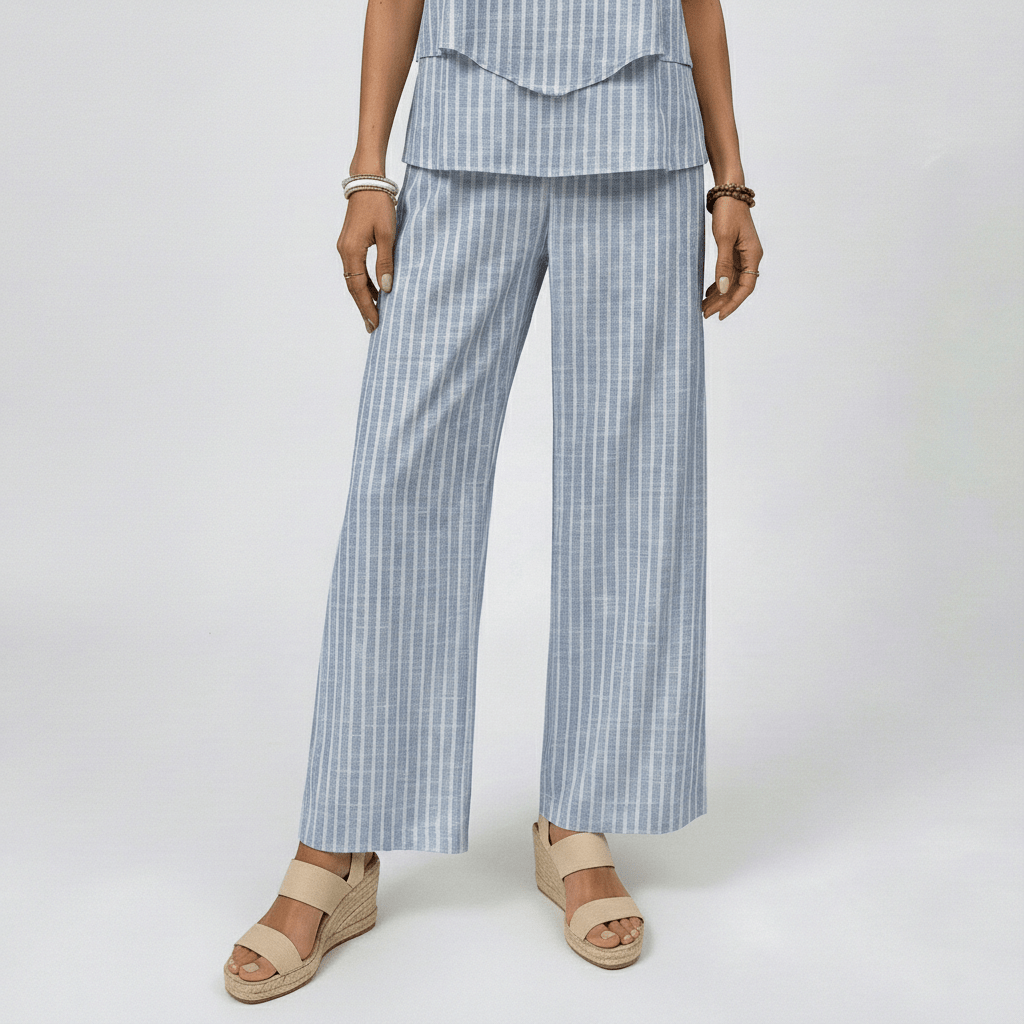 Jessica Two Piece Set Layered Top and Wide-Leg Pants