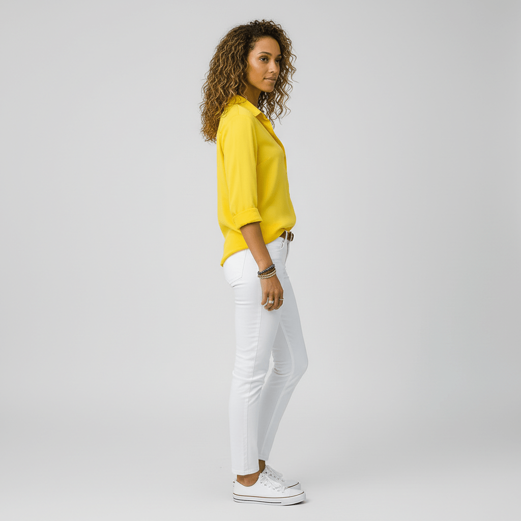 Joyce Button-Up Long Sleeve Blouse with Shirt Collar