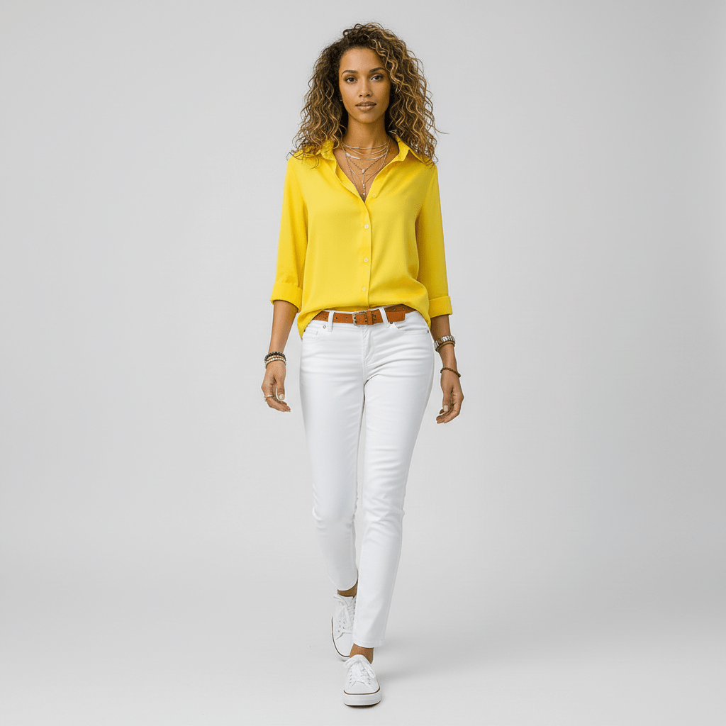 Joyce Button-Up Long Sleeve Blouse with Shirt Collar