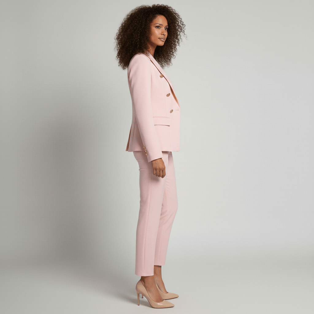 Keira Two Piece Set Double-Breasted Blazer and Slim Fit Pants