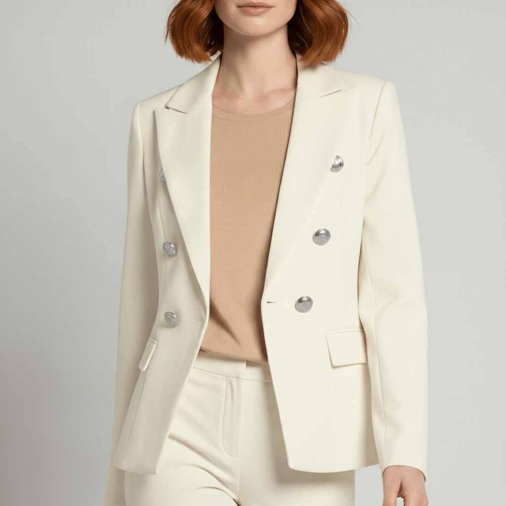 Keira Two Piece Set Double-Breasted Blazer and Slim Fit Pants