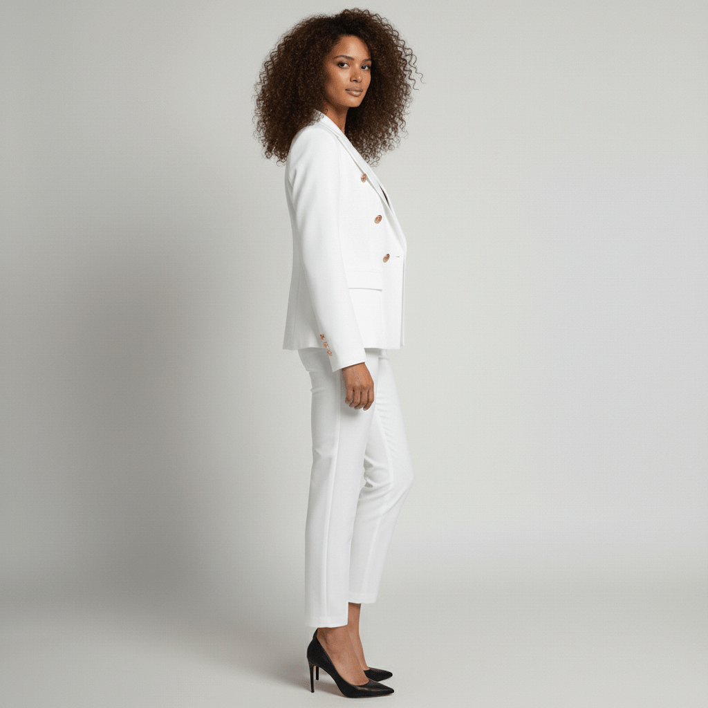 Keira Two Piece Set Double-Breasted Blazer and Slim Fit Pants