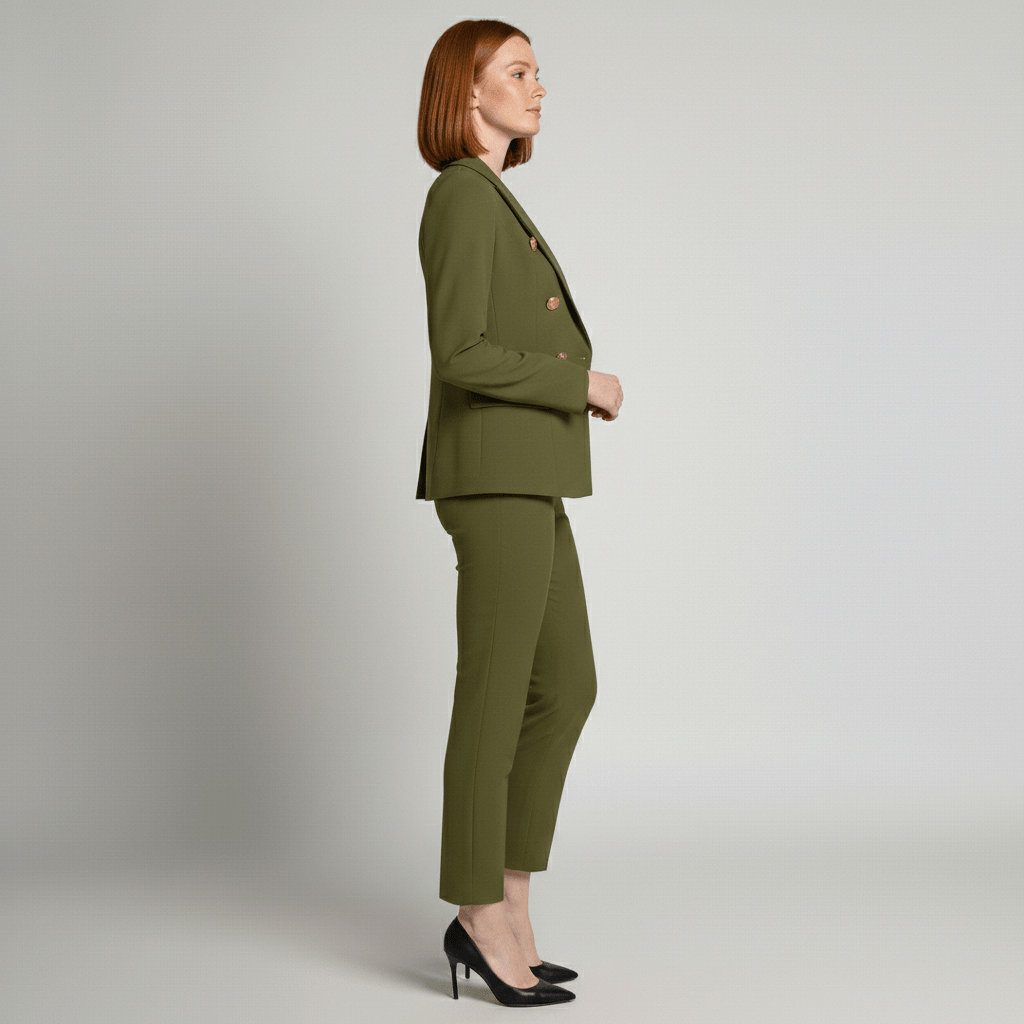 Keira Two Piece Set Double-Breasted Blazer and Slim Fit Pants