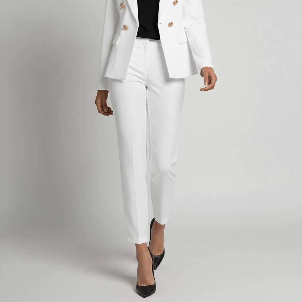 Keira Two Piece Set Double-Breasted Blazer and Slim Fit Pants