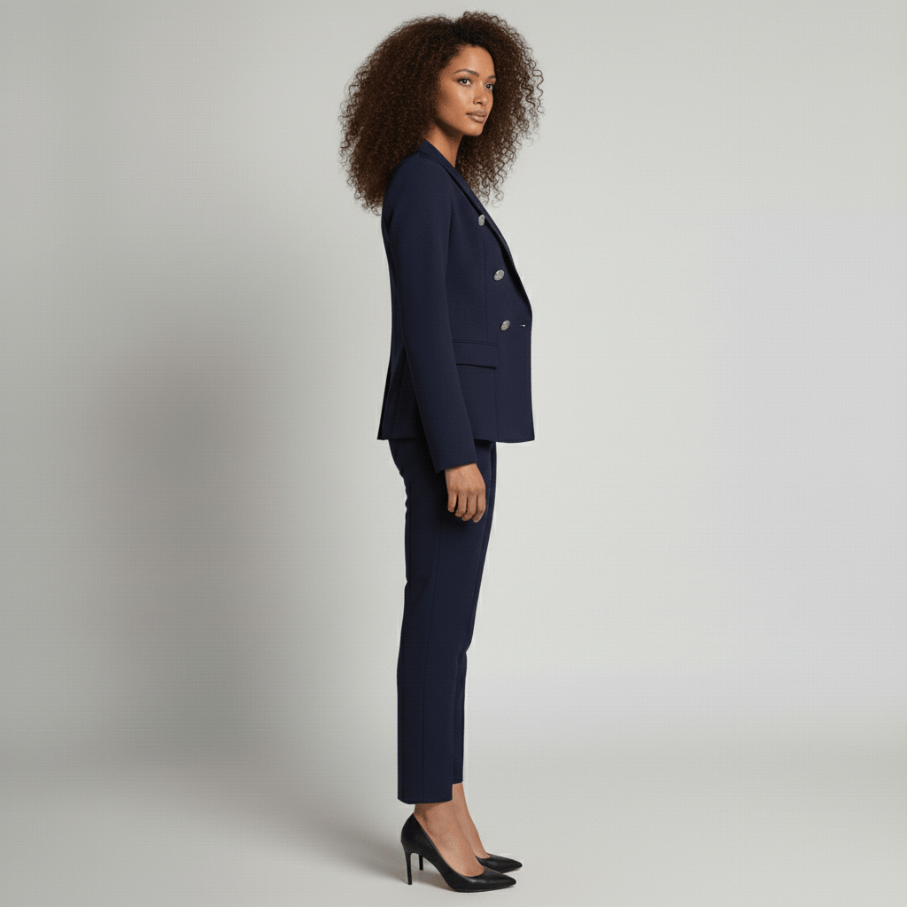 Keira Two Piece Set Double-Breasted Blazer and Slim Fit Pants