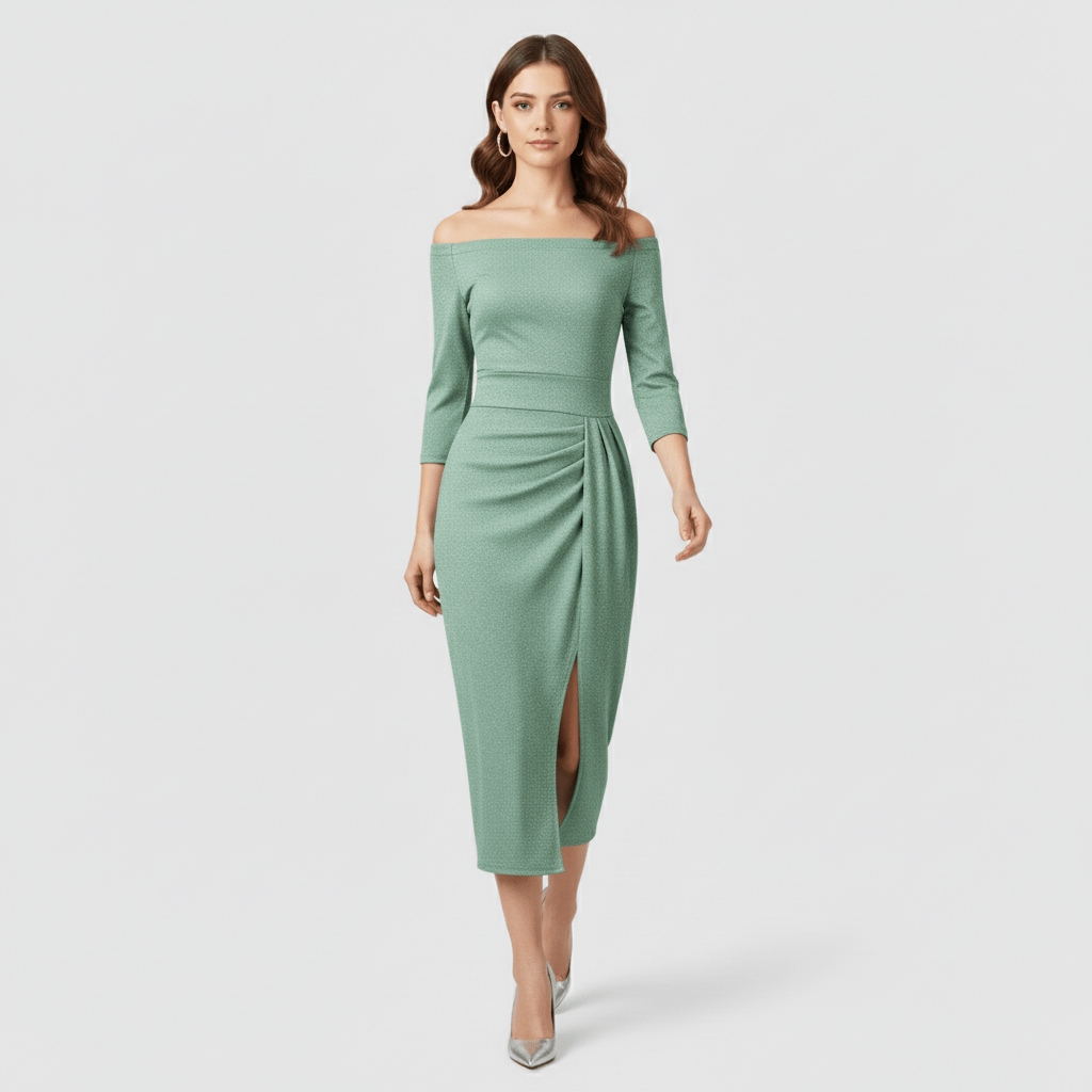 Keri Elegant Off-Shoulder Wedding Guest Dress