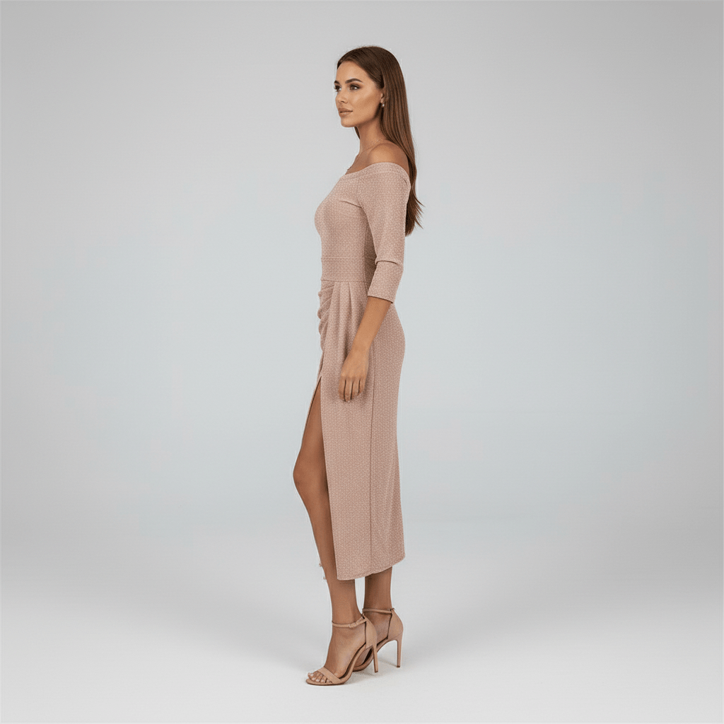 Kitty Elegant Off-Shoulder Wedding Guest Dress