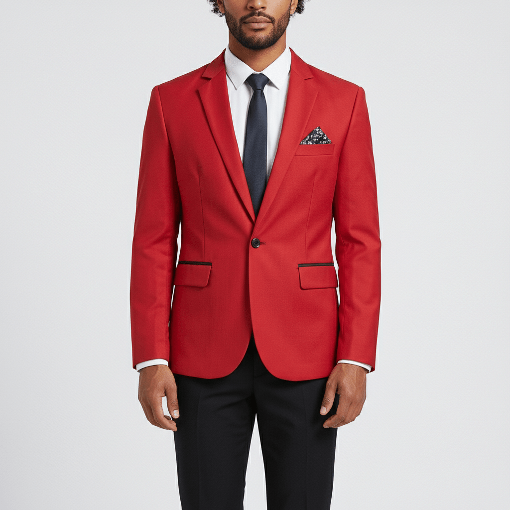 Kurt Single Button Blazer with Notch Lapel and Flap Pockets