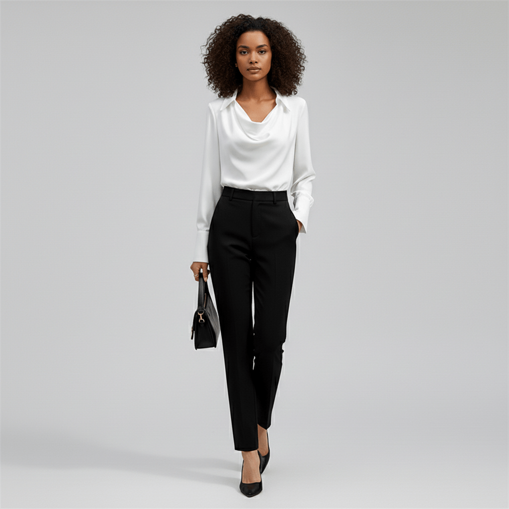 Lenora Cowl Neck Blouse with Long Sleeves