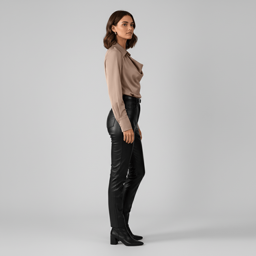 Lenora Cowl Neck Blouse with Long Sleeves