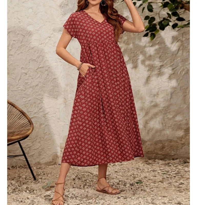 Lila Women’s Casual Floral Summer Dress – Cap Sleeve Above Knee Finleycrest