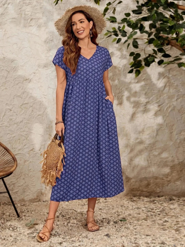 Lila Women’s Casual Floral Summer Dress – Cap Sleeve Above Knee Finleycrest